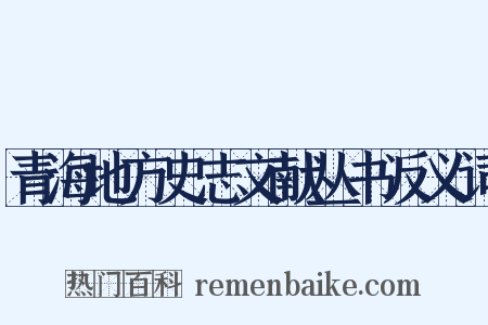 青海地方史志文献丛书反义词是什么意思的图片